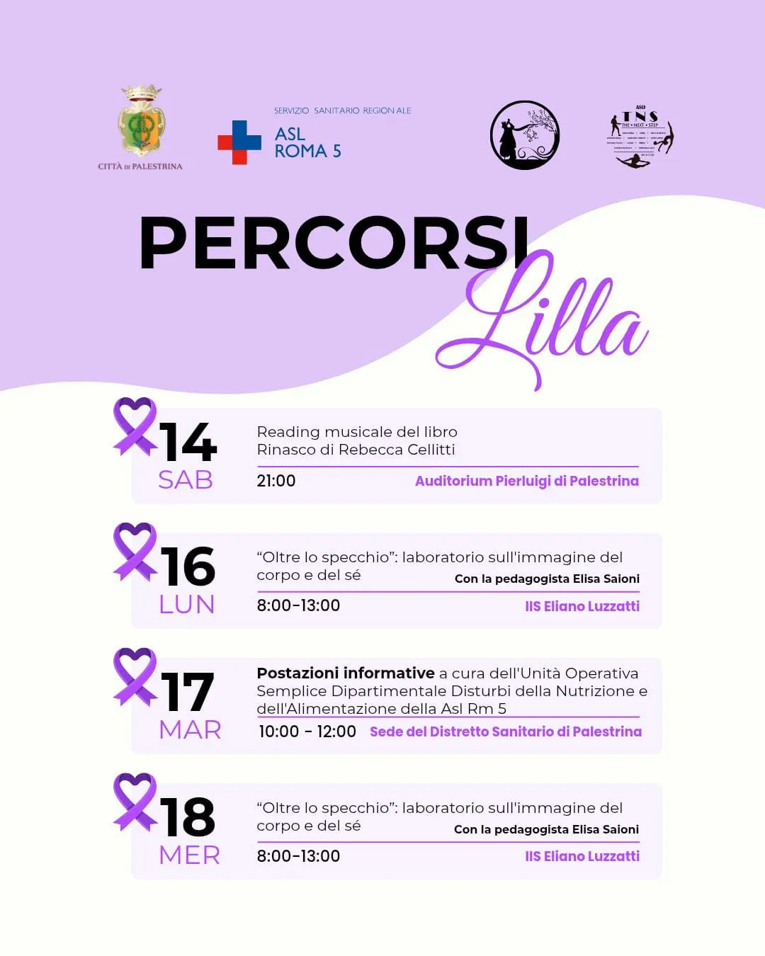 Percorsi Lilla: Palestrina unita nella prevenzione dei Disturbi Alimentari